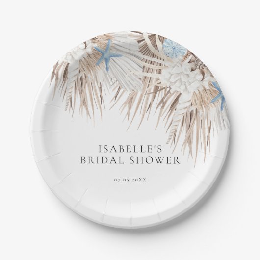 Assiettes En Carton Fête des mariées de Boho Beach (Devant)