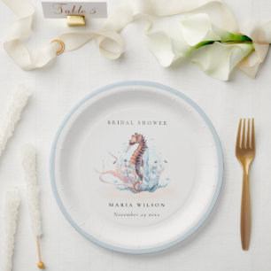 Assiettes En Carton Fête des mariées de corail d'algues sous-marines