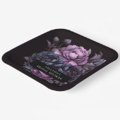 Assiettes En Carton Fête des mariées de fleurs violettes foncées Moody (Angulaire)