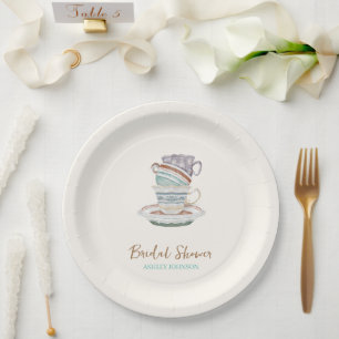Assiettes En Carton FÊTE DES MARIÉES de la partie de thé JULIET