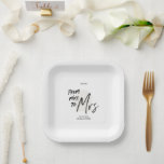 Assiettes En Carton Fête des mariées de lettres main simple élégante<br><div class="desc">Plaques papier minimalistes de Fête des mariées minimaliste de Mariage simple à main. Elégante,  simple et moderne plaques en papier design modèle.</div>