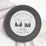 Assiettes En Carton Fête des mariées de lingerie en dentelle noire<br><div class="desc">Black Chic Lace Aquarelle Lingerie Fête des mariées Papier Plaques Vaisselle dispose d'élégants soutiens-gorge en dentelle noire avec votre soirée de lingerie personnalisée, la fête de culotte ou la douche nuptiale dans un script élégant. Personnalisez en modifiant le texte dans les zones de texte fournies. Créé par ©Evco Studio www.zazzle.com/store/evcostudio...</div>