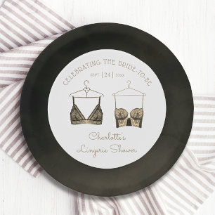 Assiettes En Carton Fête des mariées de lingerie en dentelle noire