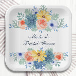 Assiettes En Carton Fête des mariées de Macaron Floral Succulent<br><div class="desc">Plates de papier de Fête des mariées de Macaron Succulent Floral présente d'élégantes fleurs d'aquarelle sur un arrière - plan blanc. Personnalisez en modifiant le texte dans les zones de texte. Conçu pour vous par ©Evco Studio www.zazzle.com/store/evcostudio</div>