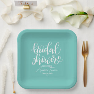Assiettes En Carton Fête des mariées de Mariage blanc personnalisé Tur