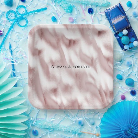 Assiettes En Carton Fête des mariées de Mariage en verre rose (Fête)