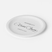 Assiettes En Carton Fête des mariées de script simple et élégant (Angle)