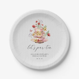 Assiettes En Carton Fête des mariées de Tea Party Fleur sauvage aquare
