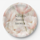 Assiettes En Carton Fête des mariées de tulipes à crème rose pâle (Devant)