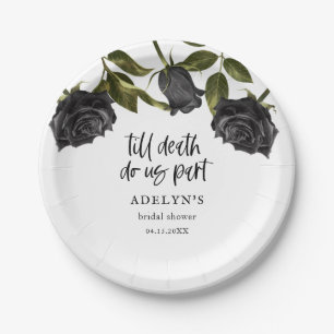 Assiettes En Carton Fête des mariées d'Halloween gothique blanc
