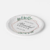 Assiettes En Carton Fête des mariées d'huile d'or Eucalyptus Rose géom (Angle)