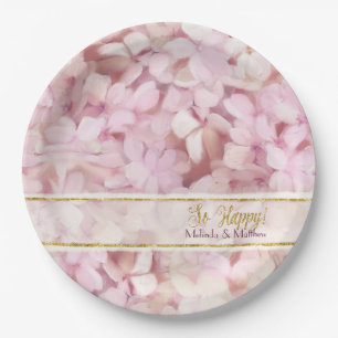 Assiettes En Carton Fête des mariées Doucement été rose Hydrangea Part