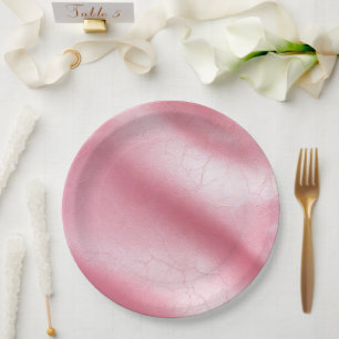 Assiettes En Carton Fête des mariées en cuir rose Faux