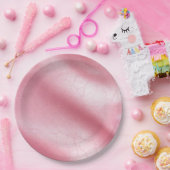 Assiettes En Carton Fête des mariées en cuir rose Faux (Fête)