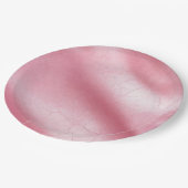 Assiettes En Carton Fête des mariées en cuir rose Faux (Angle)