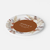Assiettes En Carton Fête des mariées en terre cuite Boho Pampas (Angle)