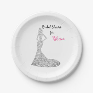 Assiettes En Carton Fête des mariées Étincelle et plaque en papier bri