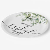 Assiettes En Carton Fête des mariées Eucalyptus verdoyante (Angle)