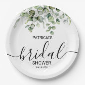Assiettes En Carton Fête des mariées Eucalyptus verdoyante (Devant)