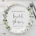 Assiettes En Carton Fête des mariées Eucalyptus Vert Succulent<br><div class="desc">Eucalyptus Verdure Aquarelle botanique Succulente Plaques de mariage de printemps sur l'arrière - plan blanc - comprend belle et élégante typographie script avec feuilles botaniques modernes et verdure pour la célébration spéciale de mariage.</div>