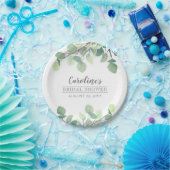 Assiettes En Carton Fête des mariées Eucalyptus verte moderne (Fête)