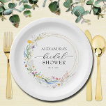 Assiettes En Carton Fête des mariées Fleur sauvage aquarelle<br><div class="desc">Les élégantes plaques en papier de douche nuptiale sont dotées d'une élégante couronne de fleur sauvage aquarelle et de vos détails en lettrage chic. CORRESPONDANCE d'objets dans notre collection.</div>