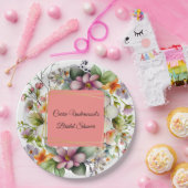 Assiettes En Carton Fête des mariées Fleur sauvage élégante (Fête)