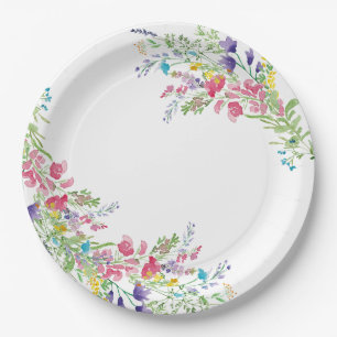 Assiettes En Carton Fête des mariées fleur sauvage Floral Garden