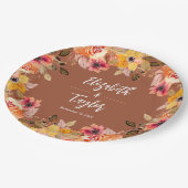 Assiettes En Carton Fête des mariées Fleurs d'automne en terre cuite (Angle)