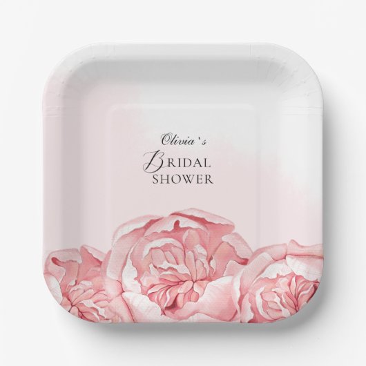 Assiettes En Carton Fête des mariées Fleurs de Plaques (Recto)