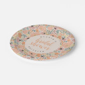 Assiettes En Carton Fête des mariées florale (Angle)