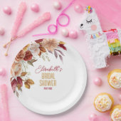 Assiettes En Carton Fête des mariées florale Boho automne personnalisé (Fête)