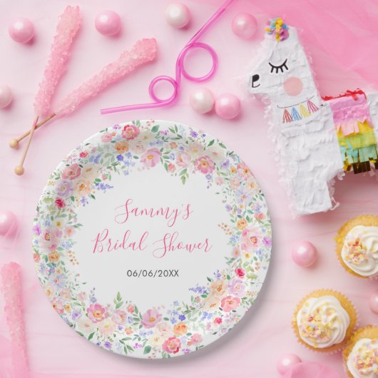 Assiettes En Carton Fête des mariées Florale Fleur sauvage d'été (Fête)