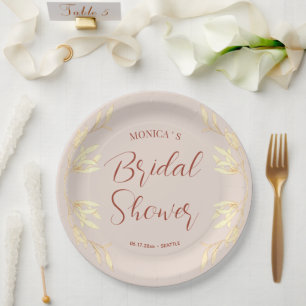Assiettes En Carton Fête des mariées Florale Rustique intemporelle