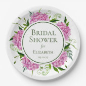 Assiettes En Carton Fête des mariées Hydrangeas rose (Devant)