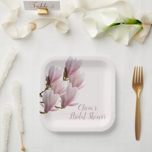 Assiettes En Carton Fête des mariées japonaise Magnolia (Mariage)