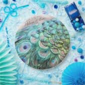 Assiettes En Carton Fête des mariées Lavish Peacock Feaths Plaque en p (Fête)