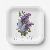 Assiettes En Carton Fête des mariées Lilacs violet (Recto)