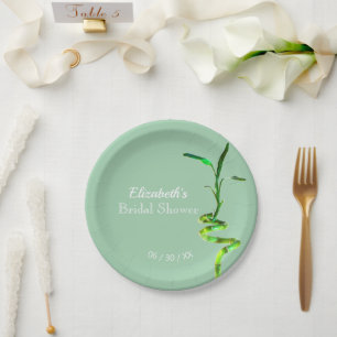 Assiettes En Carton Fête des mariées Lucky Bamboo Pastel Modèle jaune