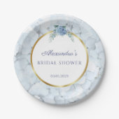 Assiettes En Carton Fête des mariées Mariage Blue Hydrangea (Devant)