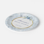 Assiettes En Carton Fête des mariées Mariage Blue Hydrangea (Angle)