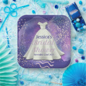 Assiettes En Carton Fête des mariées Mariage Gown violet & Rose Gold G (Fête)