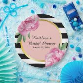 Assiettes En Carton Fête des mariées mariage Grandes noires Glam flora (Fête)