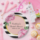 Assiettes En Carton Fête des mariées mariage Grandes noires Glam flora (Fête)