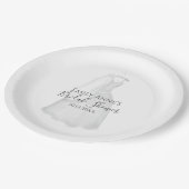 Assiettes En Carton Fête des mariées Moderne Mariage Aquarelle Bride G (Angle)