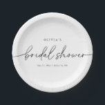 Assiettes En Carton Fête des mariées moderne minimaliste élégante<br><div class="desc">Il s'agit d'une conception minimaliste moderne de plaque de douche nuptiale papier. Modifiez la plupart du libellé et toutes les couleurs pour rendre cette plaque de douche nuptiale minimale adaptée à vos besoins et à votre style personnel. Il suffit de sélectionner "modifier à l'aide de l'outil de conception" dans la...</div>