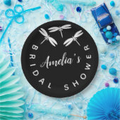 Assiettes En Carton Fête des mariées noire de libellules mignonnes (Fête)