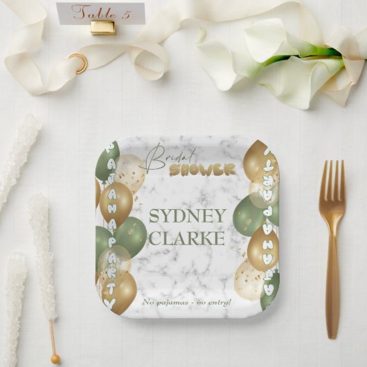 Assiettes En Carton Fête des mariées. Pajama (Mariage)