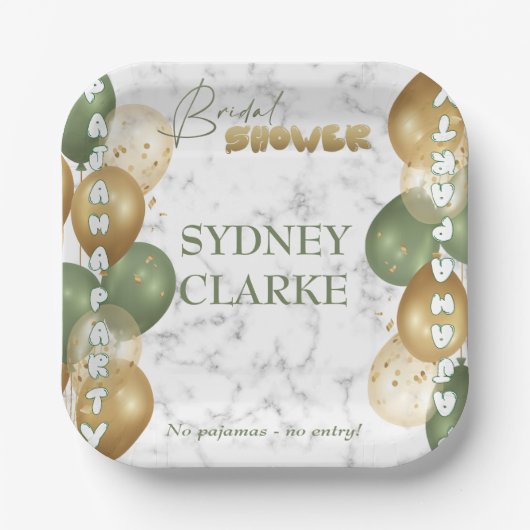Assiettes En Carton Fête des mariées. Pajama (Recto)