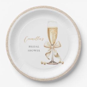 Assiettes En Carton Fête des mariées Pearl & Prosecco Bow